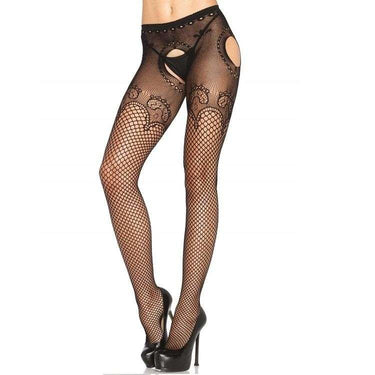 Tubo Suspender Leg Avenue in Pizzo Nero - Flessibile e Elegante